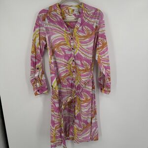 Viva For Anthropologie Dress Womens Small Belted Button‎ Up Shirt Dress